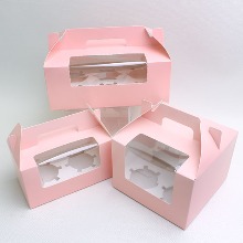 핑크 머핀박스-2/4/6구(10매/50매) - 포장도매로